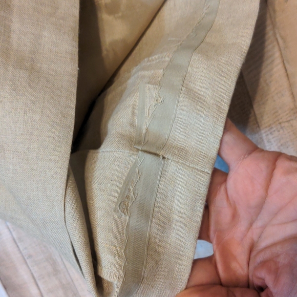 Vintage lined linen skirt light khaki - Picture 16 of 16